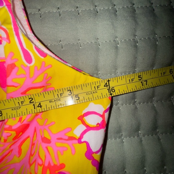 LILLY PULITZER Bri V Neck calla yellow floral coral Midi Dress. Size 2 NWT - Picture 9 of 15